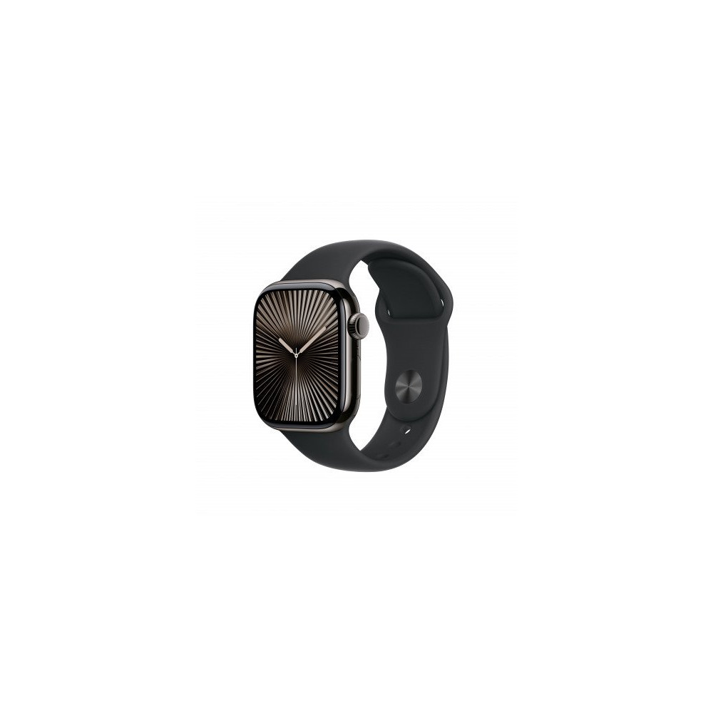 Apple Watch Series 10 GPS + Cellular 42mm Cassa Titanio Ardesia con Nero Sport Band - M/L Apple Watch Series 10 GPS + Cellular 42mm Cassa Titanio Ardesia con Nero Sport Band - M/L