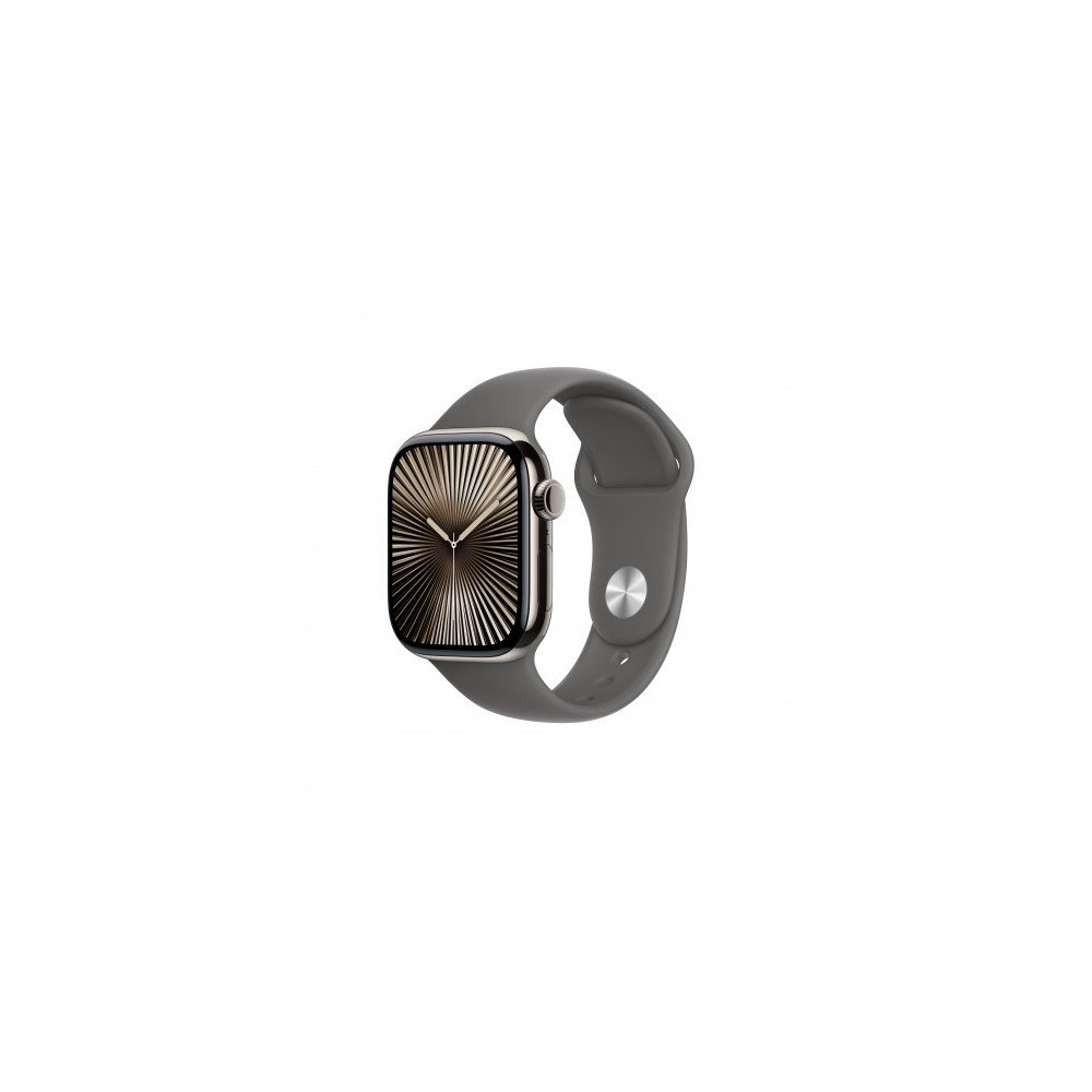 Apple Watch Series 10 GPS + Cellular 42mm Cassa Titanio Naturale con Stone Grey Sport Band - S/M Apple Watch Series 10 GPS + Cellular 42mm Cassa Titanio Naturale con Stone Grey Sport Band - S/M
