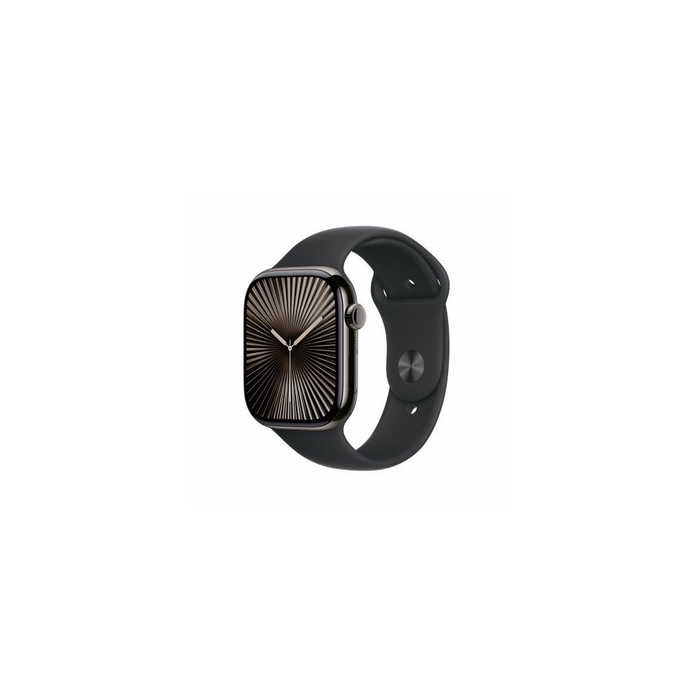 Apple Watch Series 10 GPS + Cellular 46mm Cassa Titanio Ardesia con Nero Sport Band - S/M Apple Watch Series 10 GPS + Cellular 46mm Cassa Titanio Ardesia con Nero Sport Band - S/M