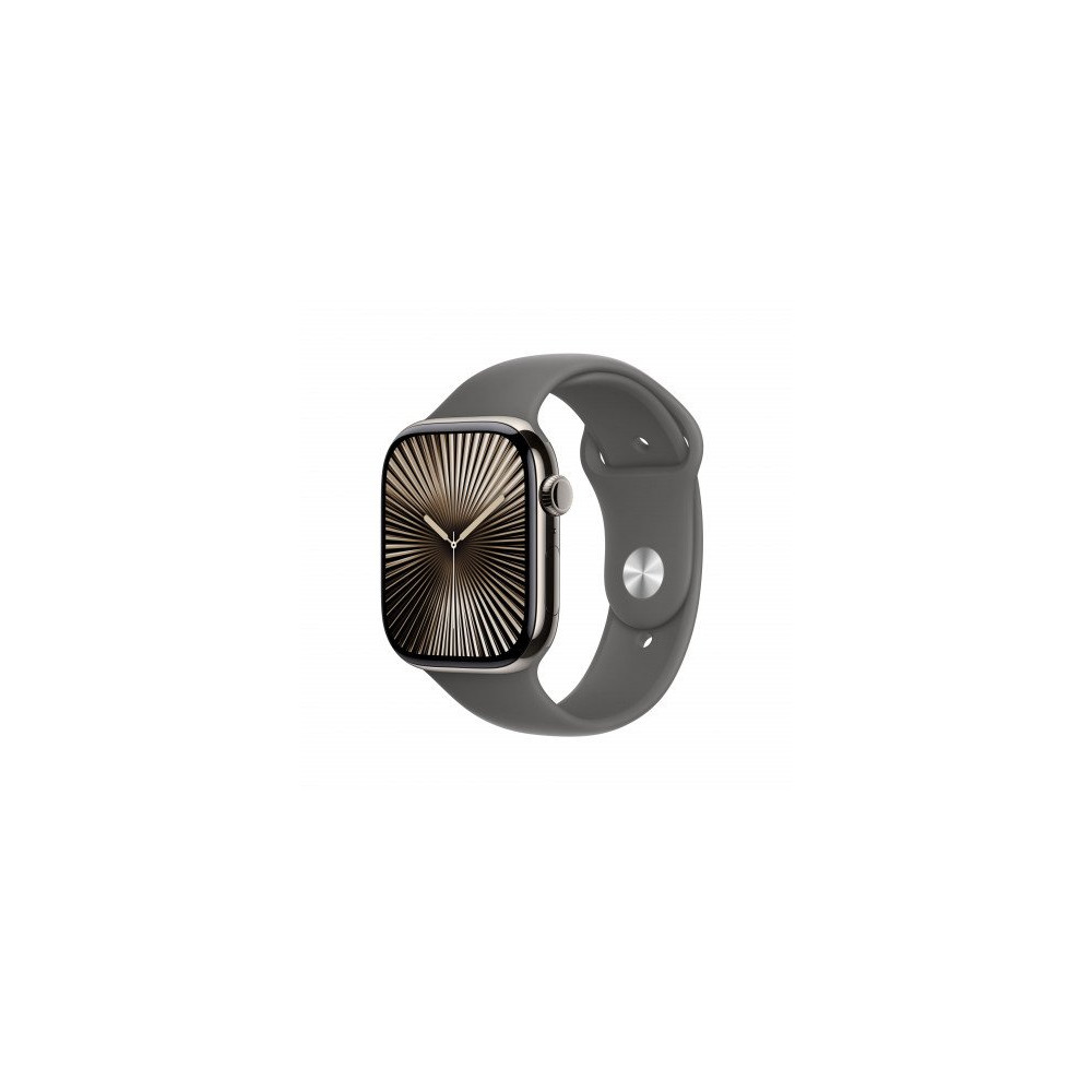Apple Watch Series 10 GPS + Cellular 46mm Cassa Titanio Naturale con Stone Grey Sport Band - M/L Apple Watch Series 10 GPS + Cellular 46mm Cassa Titanio Naturale con Stone Grey Sport Band - M/L