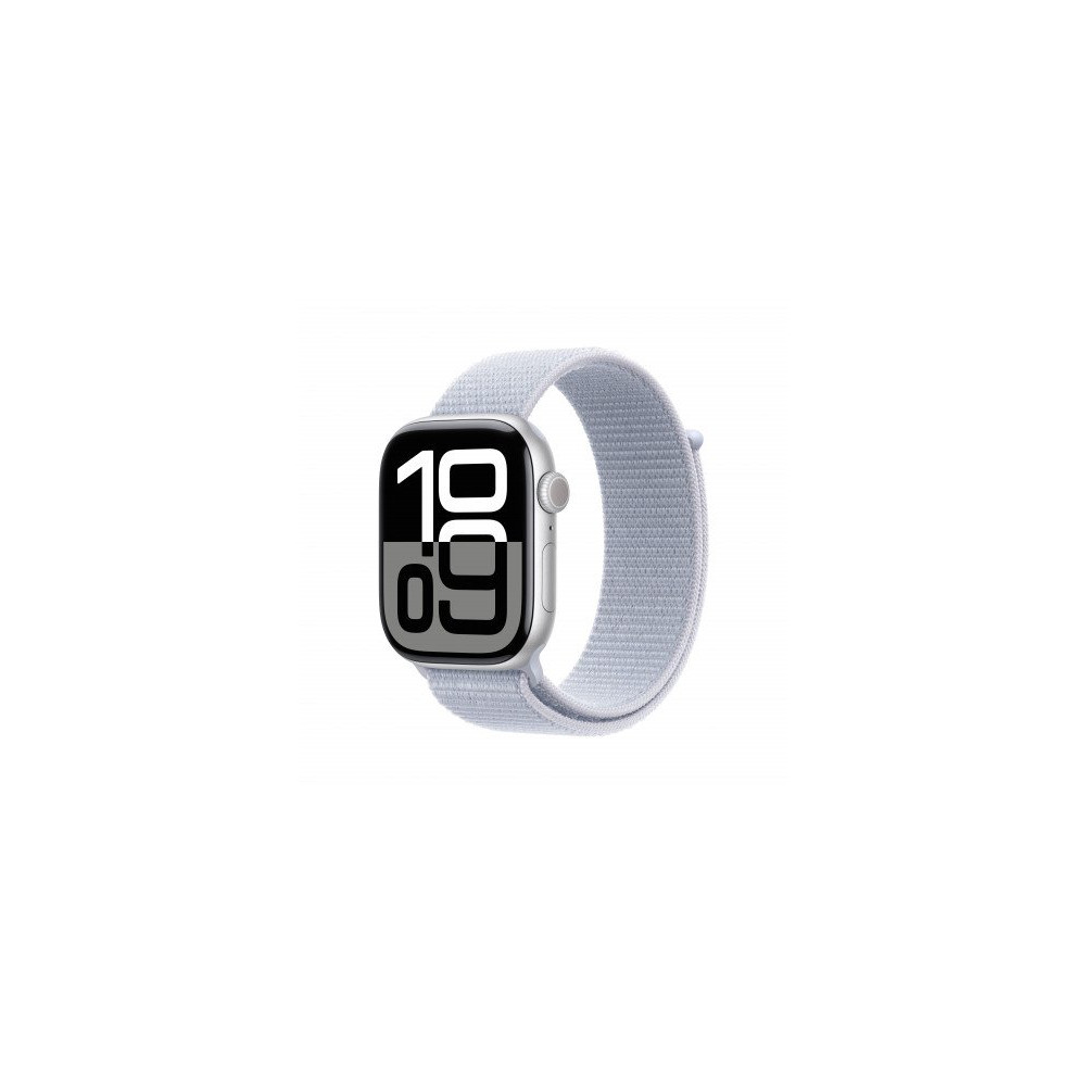 Apple Watch Series 10 GPS 46mm Argento Cassa Alluminio con Cinturino Sport Loop Nuvola Blu Apple Watch Series 10 GPS 46mm Argento Cassa Alluminio con Cinturino Sport Loop Nuvola Blu