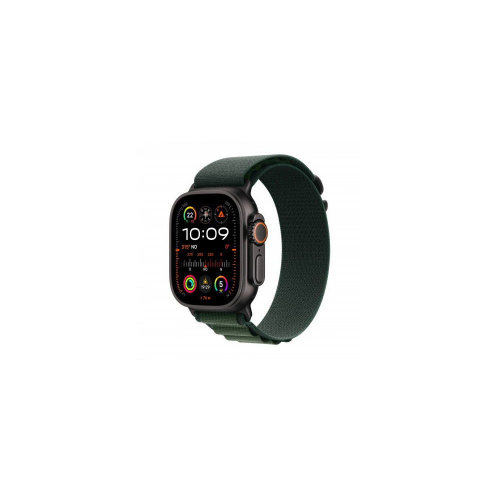 Apple Watch Ultra 2 GPS + Cellular 49mm Cassa Titanio Nero con Verde Scuro Alpine Loop - Small Apple Watch Ultra 2 GPS + Cellular 49mm Cassa Titanio Nero con Verde Scuro Alpine Loop - Small