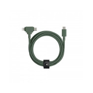 Cavo BELT 2in1 con Fibbia da Usb-C a Usb-C/Lightning - 1.8m - 240W - Slate Green