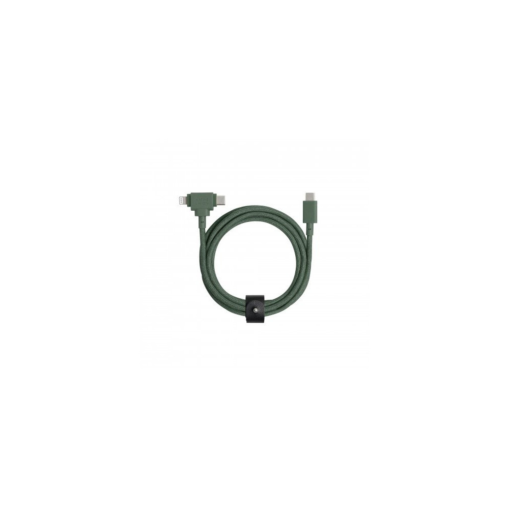 Cavo BELT 2in1 con Fibbia da Usb-C a Usb-C/Lightning - 1.8m - 240W - Slate Green Cavo BELT 2in1 con Fibbia da Usb-C a Usb-C/Lightning - 1.8m - 240W - Slate Green
