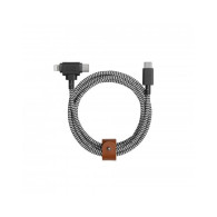 Cavo BELT 2in1 con Fibbia da Usb-C a Usb-C/Lightning - 1.8m - 240W - Zebra
